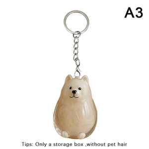 Cute Pet Hair Storage Box Keychain