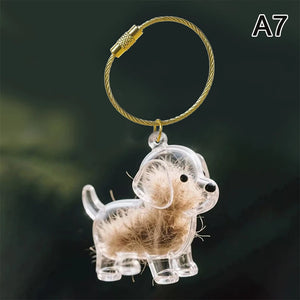 Cute Pet Hair Storage Box Keychain