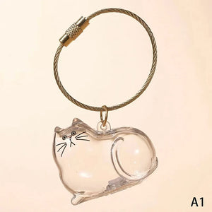 Cute Pet Hair Storage Box Keychain
