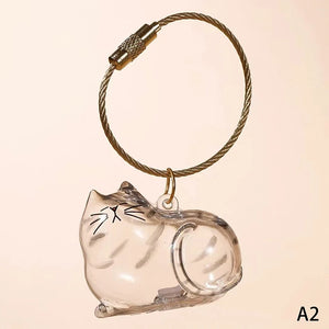 Cute Pet Hair Storage Box Keychain
