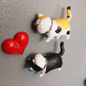 Set 3D Cartoon Cat Fridge Stick Magnet